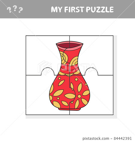 Shapes of vase - jigsaw pieces. Jigsaw puzzle game for kids 84442391