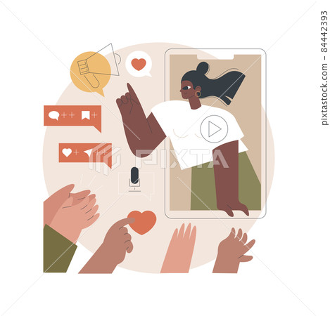 Vlog abstract concept vector illustration. 84442393