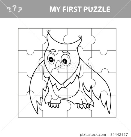 Easy educational paper game for kids. Simple kid application with Owl 84442557