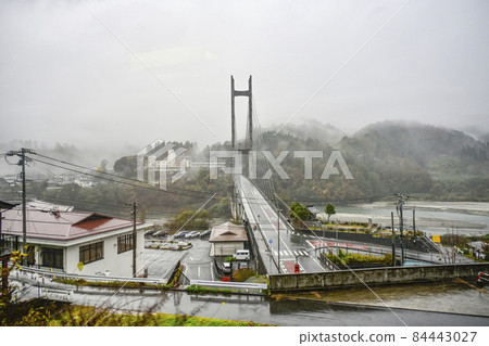 View of Nangu Ohashi from the window of Hikyo Station on the Iida Line, which runs near Nukuta Station View of Nangu Ohashi from the window of Hikyo Station on the Iida Line, which runs near Nukuta Station 84443027