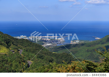 A panoramic view of Miyanoura Port from the middle of Yakushima 84443066