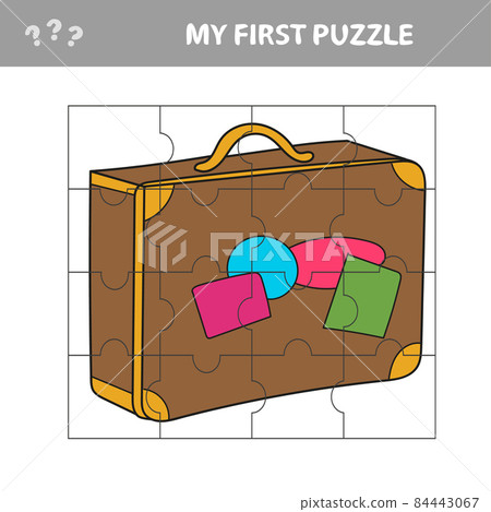 Travel suitcase - Jigsaw puzzle game for kids, Worksheet. 84443067