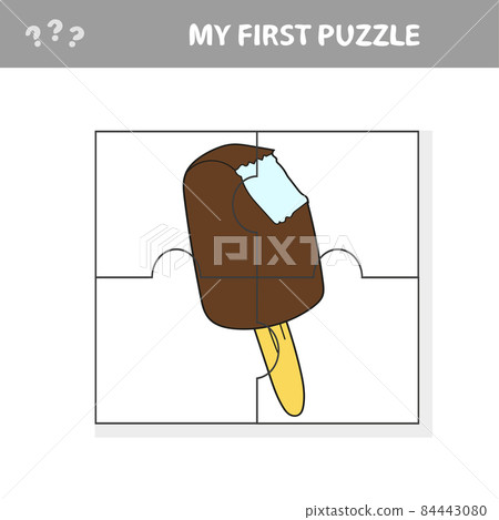 Education paper game for children, Ice cream. Jigsaw puzzle Education paper game for children, Ice cream. Jigsaw puzzle 84443080