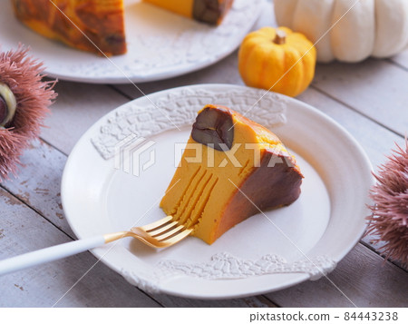 秋日甜食南瓜芝士蛋糕 84443238