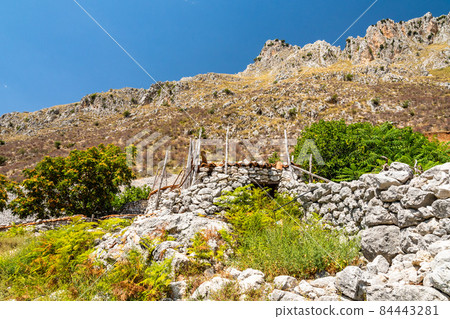 View of Rocca del Crasto near Alcara Li Fusi town in the Nebrodi Park, Sicily View of Rocca del Crasto near Alcara Li Fusi town in the Nebrodi Park, Sicily 84443281
