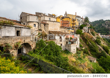 View of the medieval village of Motta Sant' Anastasia in sicily View of the medieval village of Motta Sant' Anastasia in sicily 84443348