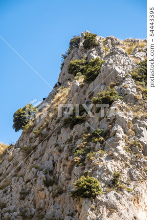 View of Rocca del Crasto near Alcara Li Fusi town in the Nebrodi Park, Sicily View of Rocca del Crasto near Alcara Li Fusi town in the Nebrodi Park, Sicily 84443398