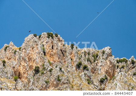 View of Rocca del Crasto near Alcara Li Fusi town in the Nebrodi Park, Sicily 84443407