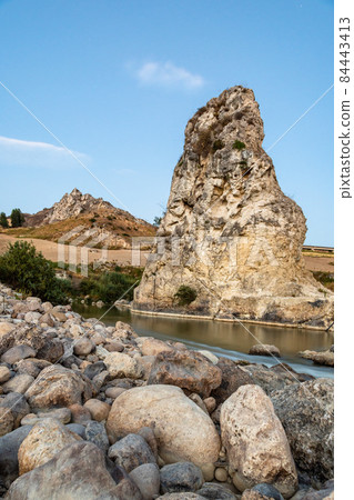 The area of 'pietra perciata' - rock with holes - near the mining area in Riesi 84443413