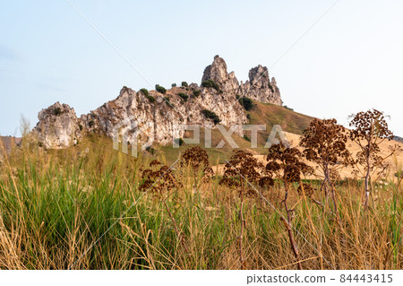 The area of 'pietra perciata' - rock with holes - near the mining area in Riesi 84443415