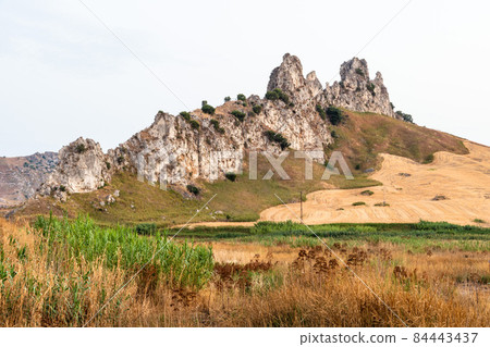 The area of 'pietra perciata' - rock with holes - near the mining area in Riesi 84443437