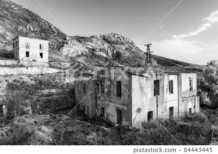 Abandoned sulphur mining complex Trabia Tallarita in Riesi, Sicily, Italy Abandoned sulphur mining complex Trabia Tallarita in Riesi, Sicily, Italy 84443445