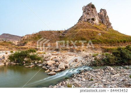 The area of 'pietra perciata' - rock with holes - near the mining area in Riesi 84443452