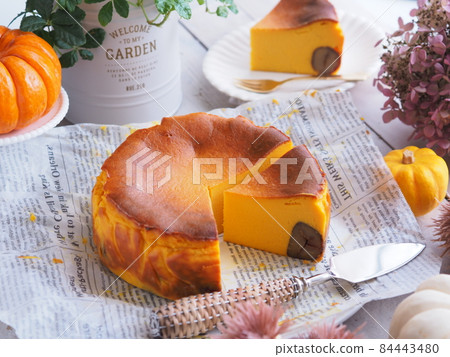 秋日甜食南瓜芝士蛋糕 84443480