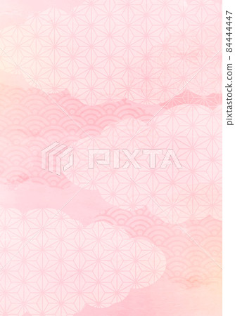 Spring Japanese pattern and pastel vector illustration background of cherry blossoms and clouds Spring Japanese pattern and pastel vector illustration background of cherry blossoms and clouds 84444447