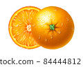 Orange cut on white background. Mixed media illustration 84444812