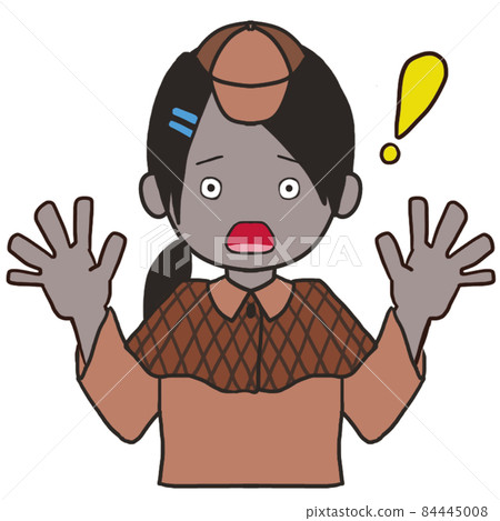 Surprised front-facing young detective (female 2) 84445008