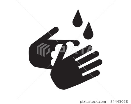 Hand wash icon to keep clean. Clean hands symbol, Vector icon for websites and print Hand wash icon to keep clean. Clean hands symbol, Vector icon for websites and print 84445028