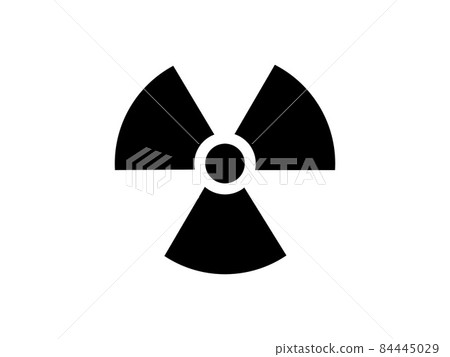 The symbol of radiation and danger in a triangle. A warning sign about radiation.  The symbol of the dangerous radiation zone. Vector illustration 84445029