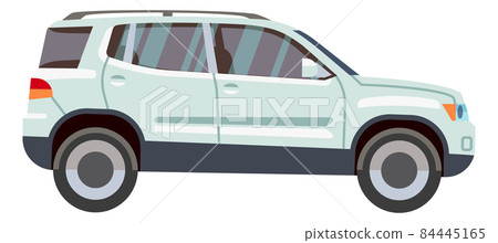 Suv car icon. White powerful road vehicle 84445165