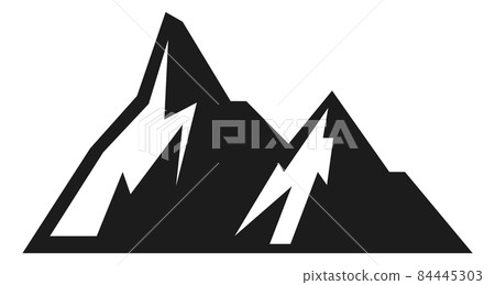 Mountain peak icon. Simple black landscape.... - Stock Illustration ...