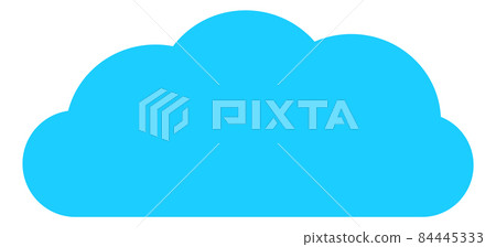 Blue cloud icon. Abstract minimalistic weather symbol 84445333