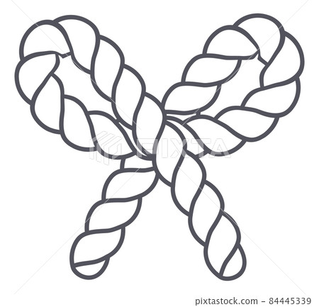 Rope knot icon. Decorative nautical cord string 84445339