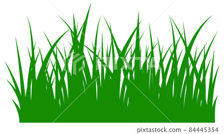 Grass silhouette. Green horizontal border. Meadow symbol 84445354