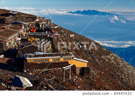 View of the mountain hut and Yatsugatake on the summit of Mt. Fuji Yoshidaguchi 84445435