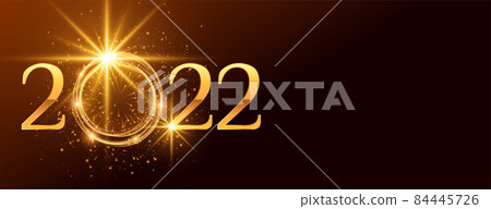 happy new year 2022 golden text with shiny... - Stock Illustration ...