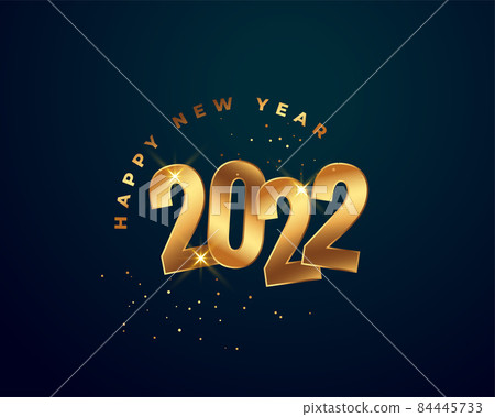 happy new year 2022 golden greeting card design 84445733