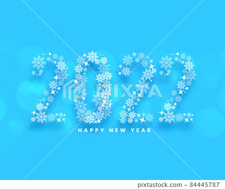 2022 new year snowflakes text style card design 2022 new year snowflakes text style card design 84445787