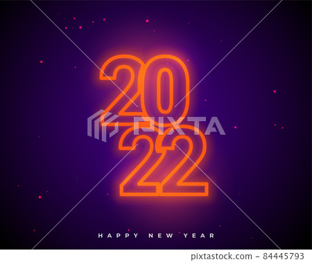 2022 new year orange neon LED glow background 2022 new year orange neon LED glow background 84445793