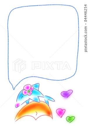Dolphin with a smile and a crescent moon Dolphin with a smile and a crescent moon 84446254