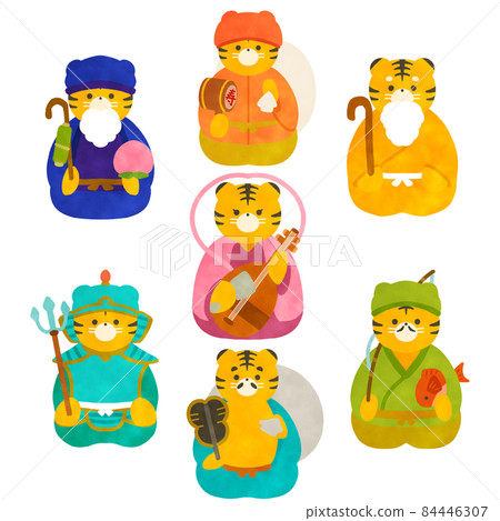 七幸運神插圖素材集虎年虎年 84446307