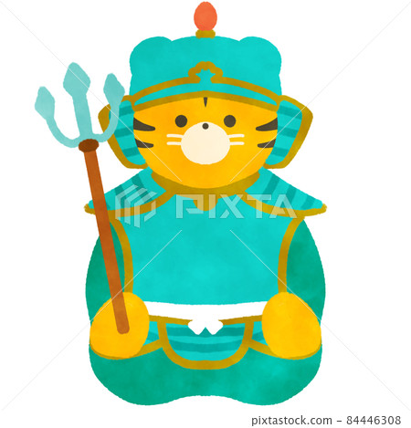 毗沙門天七幸運神插圖材料 虎年 84446308