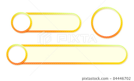 帶圖標框 ・ 帶有橙色和黃色漸變和圓點圖案框的 Telop 底座 84446702