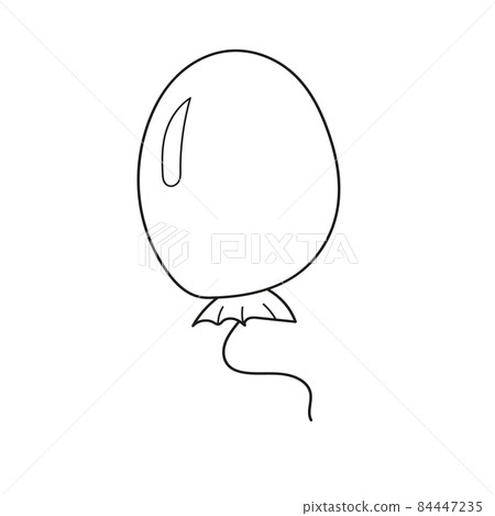 Simple coloring page. Balloon simple drawing outline for coloring book Simple coloring page. Balloon simple drawing outline for coloring book 84447235
