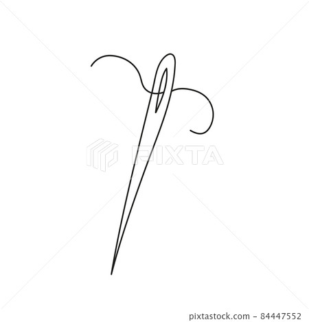 Simple coloring page. Needle. Vector illustration in hand drawn style 84447552