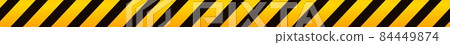 Yellow black striped pattern. Warning ribbon. Danger sign 84449874
