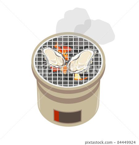 Grilled oysters over charcoal 84449924