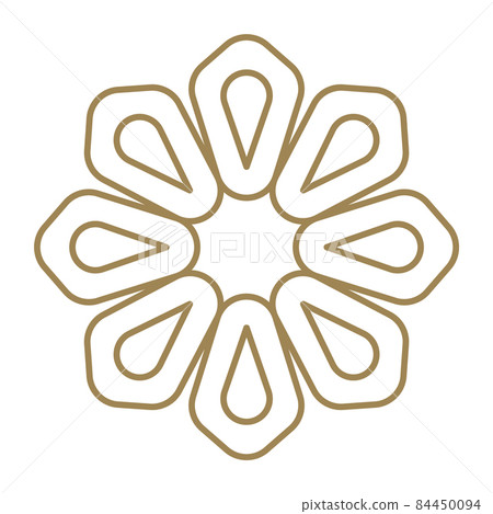 Floral icon. Abstract geometric flower. Golden line logo Floral icon. Abstract geometric flower. Golden line logo 84450094