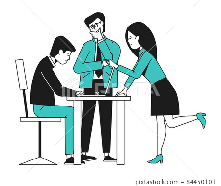 Teamwork and communication concept. People working together Teamwork and communication concept. People working together 84450101