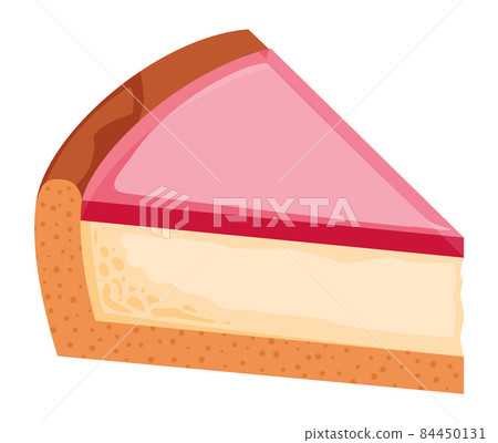 Cheesecake piece. Pie slice. Part of cake withjelly topping. Cheesecake piece. Pie slice. Part of cake withjelly topping. 84450131