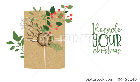 Merry Christmas recycle gift paper nature card Merry Christmas recycle gift paper nature card 84450149
