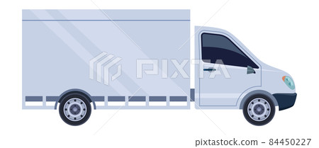 Box truck icon. White van side view Box truck icon. White van side view 84450227