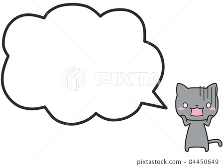 A cat who is shocked and a simple speech bubble A cat who is shocked and a simple speech bubble 84450649