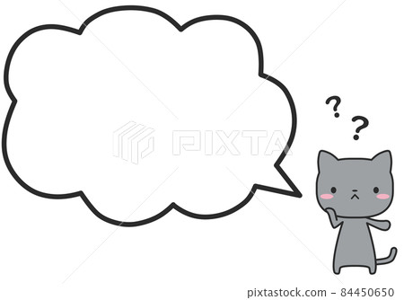 A cat with doubts and a simple speech bubble A cat with doubts and a simple speech bubble 84450650