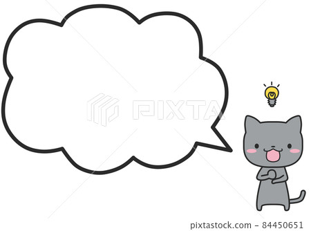 An inspirational cat and a simple mokomoko balloon 84450651