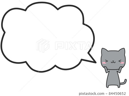 A shy cat and a simple speech bubble A shy cat and a simple speech bubble 84450652